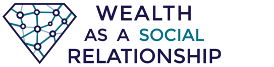 Logo Wealthproject. Diamond with net-grid inside and Projecttitle on the right