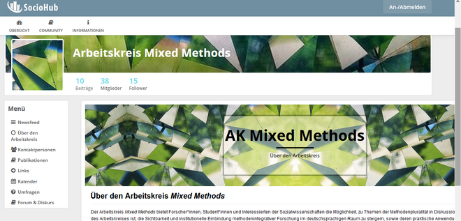 Screenshot der Webseite AK Mixed Methods