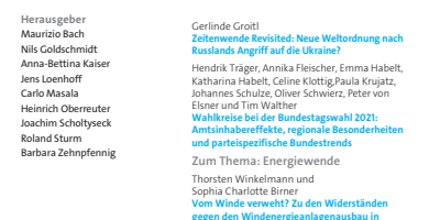 Cover der Zeitschrift für Politik 4/22